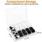 160 Pieces Mixed Sewing Buttons, Round Black 4-Hole Craft Buttons, 5 Sizes White Resin Button, with Separate Compartment Storage Box, Suitable for Sewing, Craft Projects and Holiday Decoration